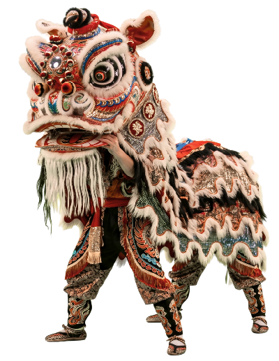 un león de la danza tradicional China, un león